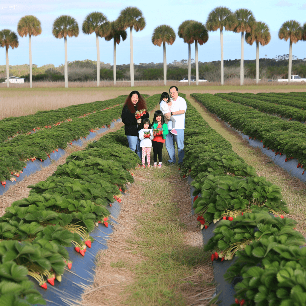 Family picking fruits